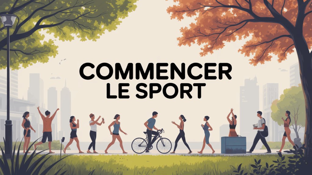 Groupe en mouvement dans un parc urbain pour débuter le sport