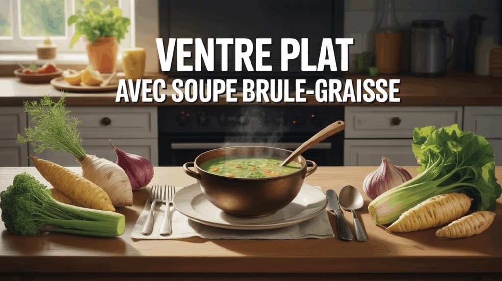 Bol soupe brûle-graisse ventre plat avec céleri, fenouil, chou