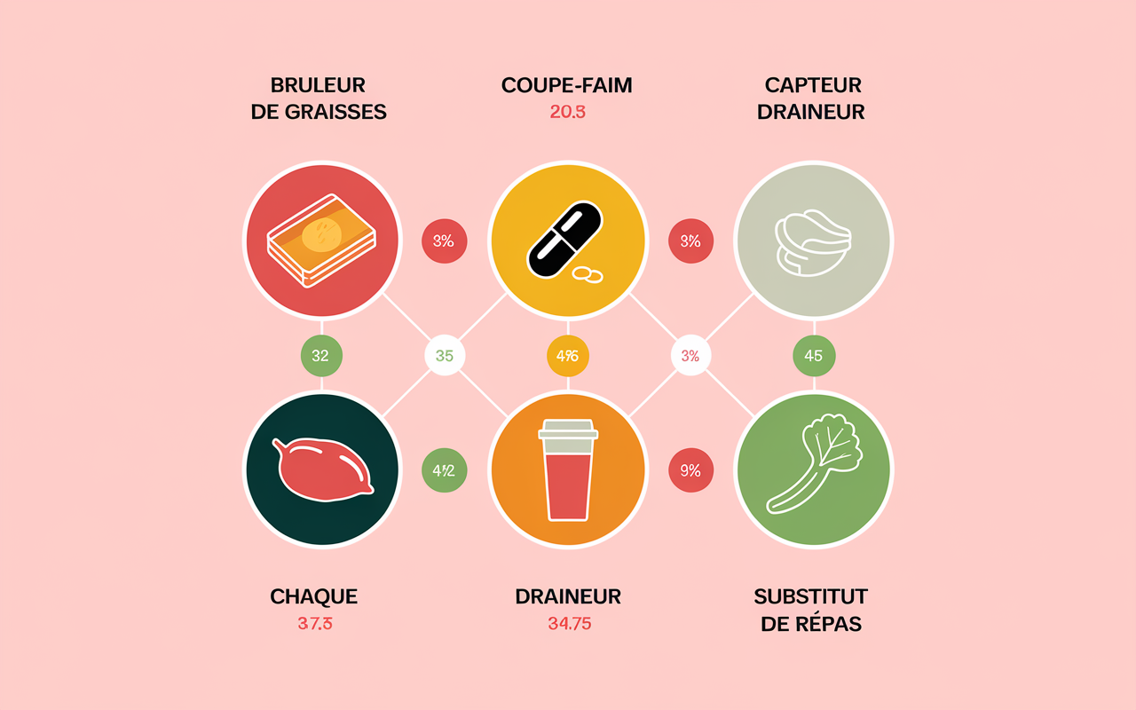 schéma catégories produit pour perdre du poids efficacité