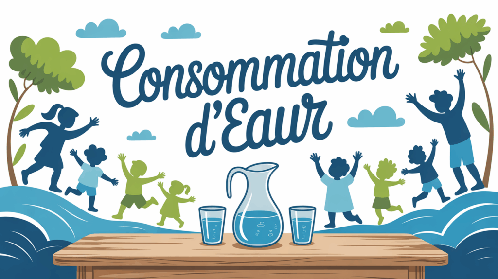 consommation d'eau famille santé autour carafe