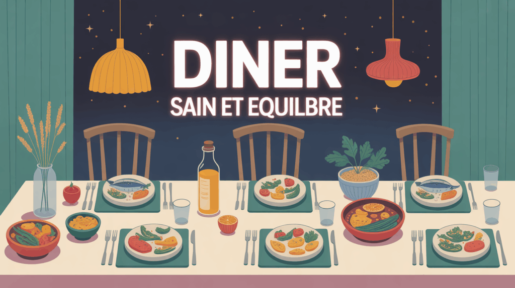 diner sain et equilibre assiette legumes poisson cereales