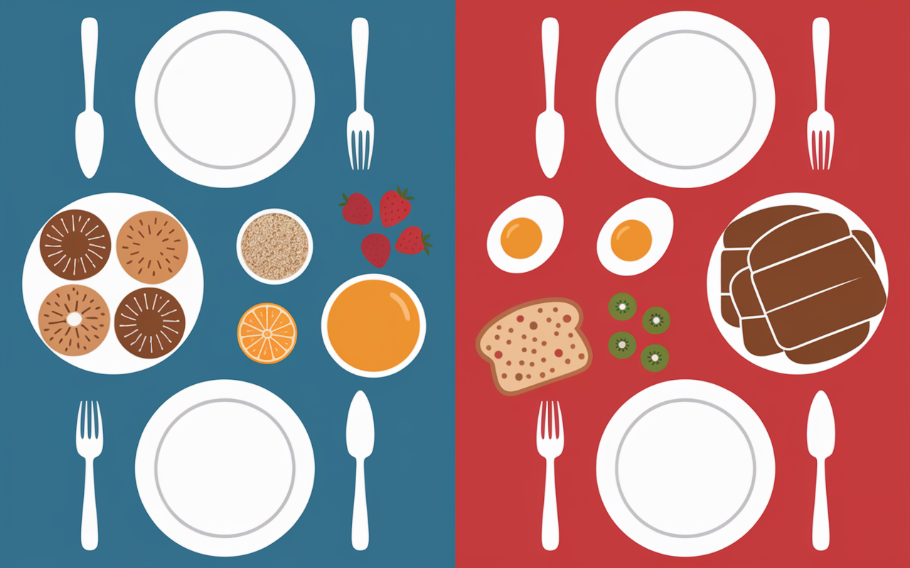mauvais bons aliments petit dejeuner équilibre matin