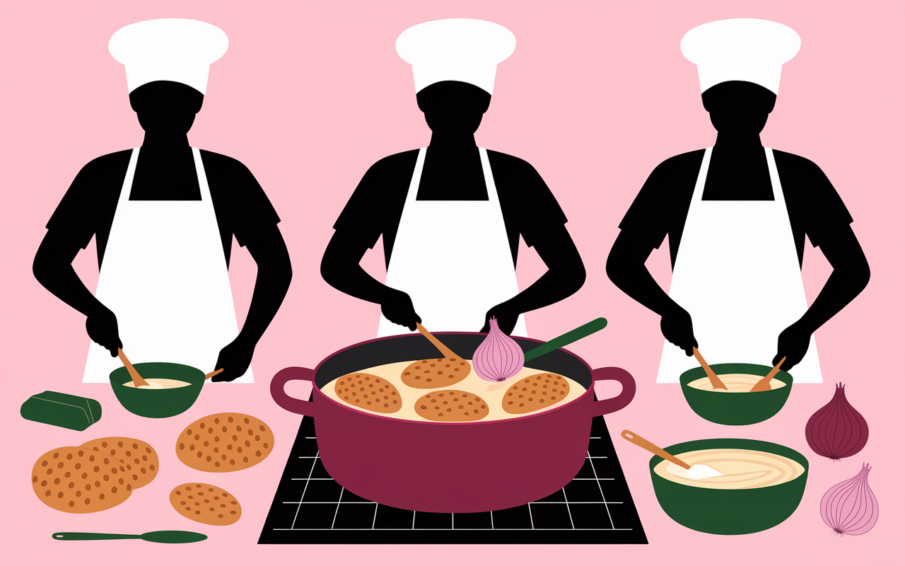 Préparation étape par étape des pâtes au poulet en cuisine