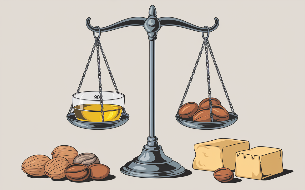 balance huile noix beurre aliments les plus caloriques