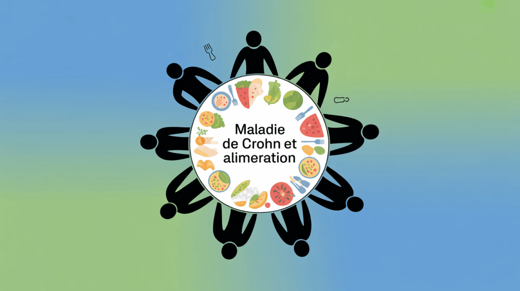 Personnes autour assiette alimentation Crohn saine