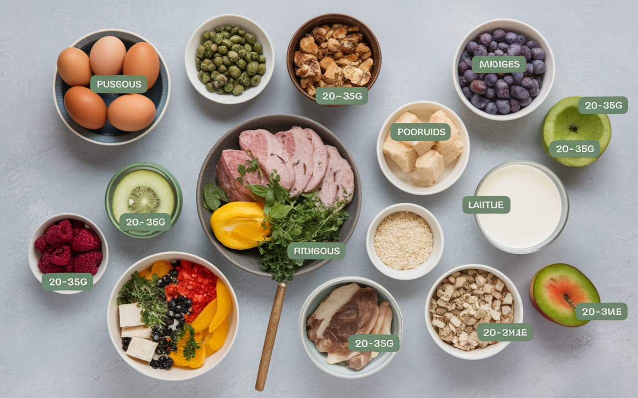 Repas menu hyperprotéiné semaine équilibrée