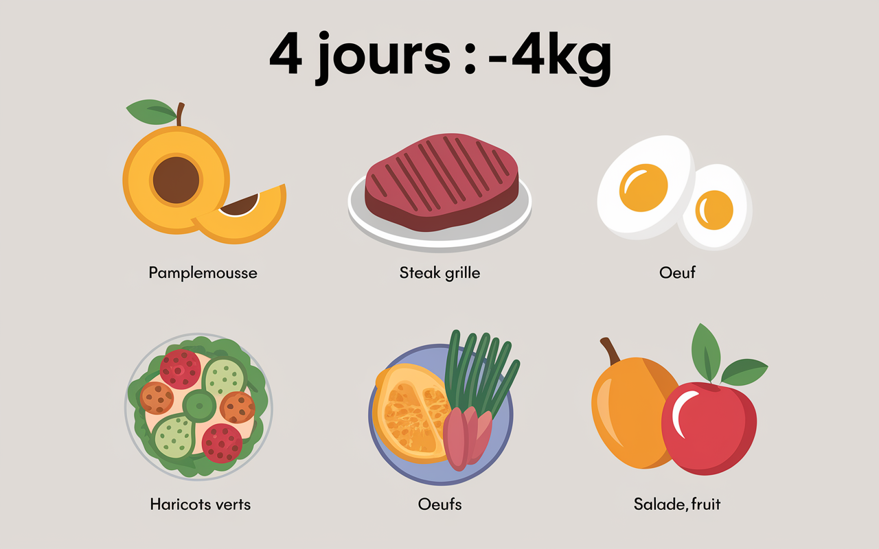 Tableau menu Natman 4 jours repas résultats