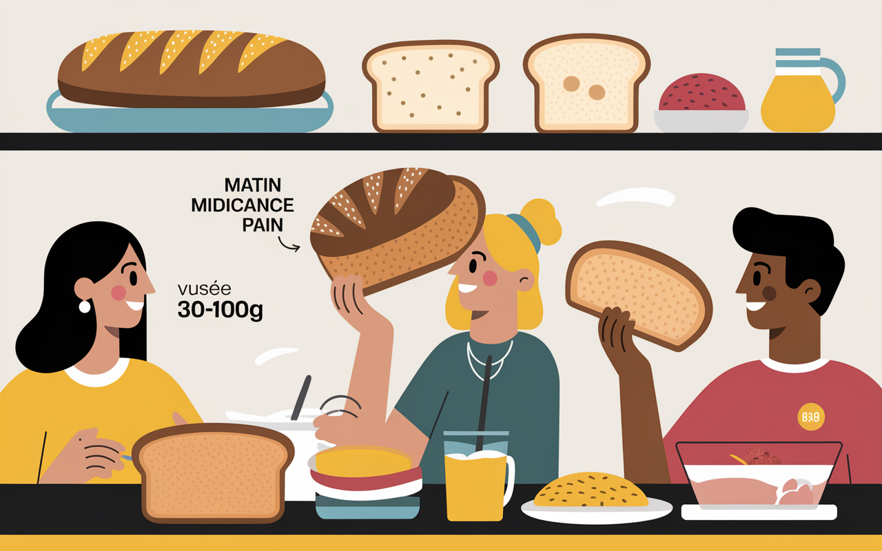 Portions pain reequilibrage alimentaire repas