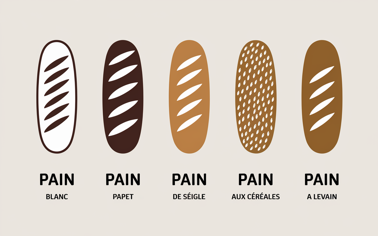 Tableau comparatif pain IG fibres calories