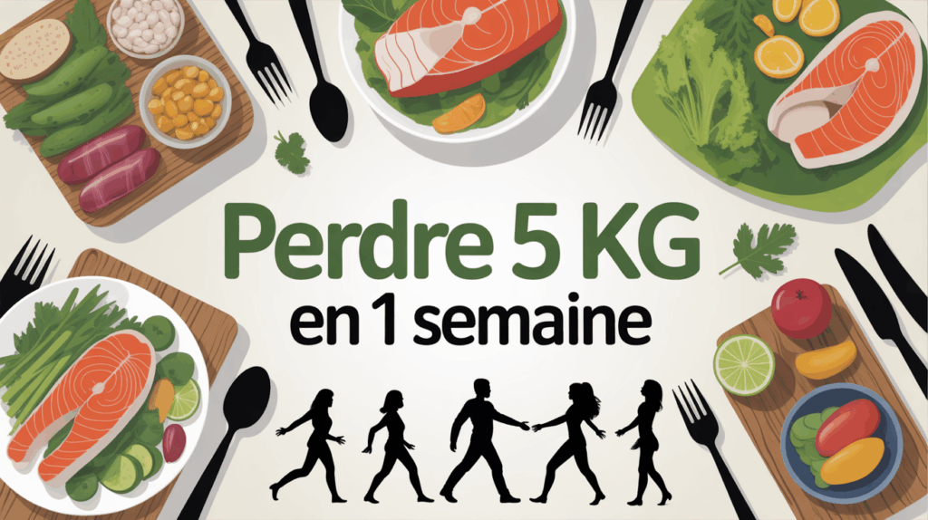 Table de repas équilibrés, balance, perte 5 kg en 1 semaine