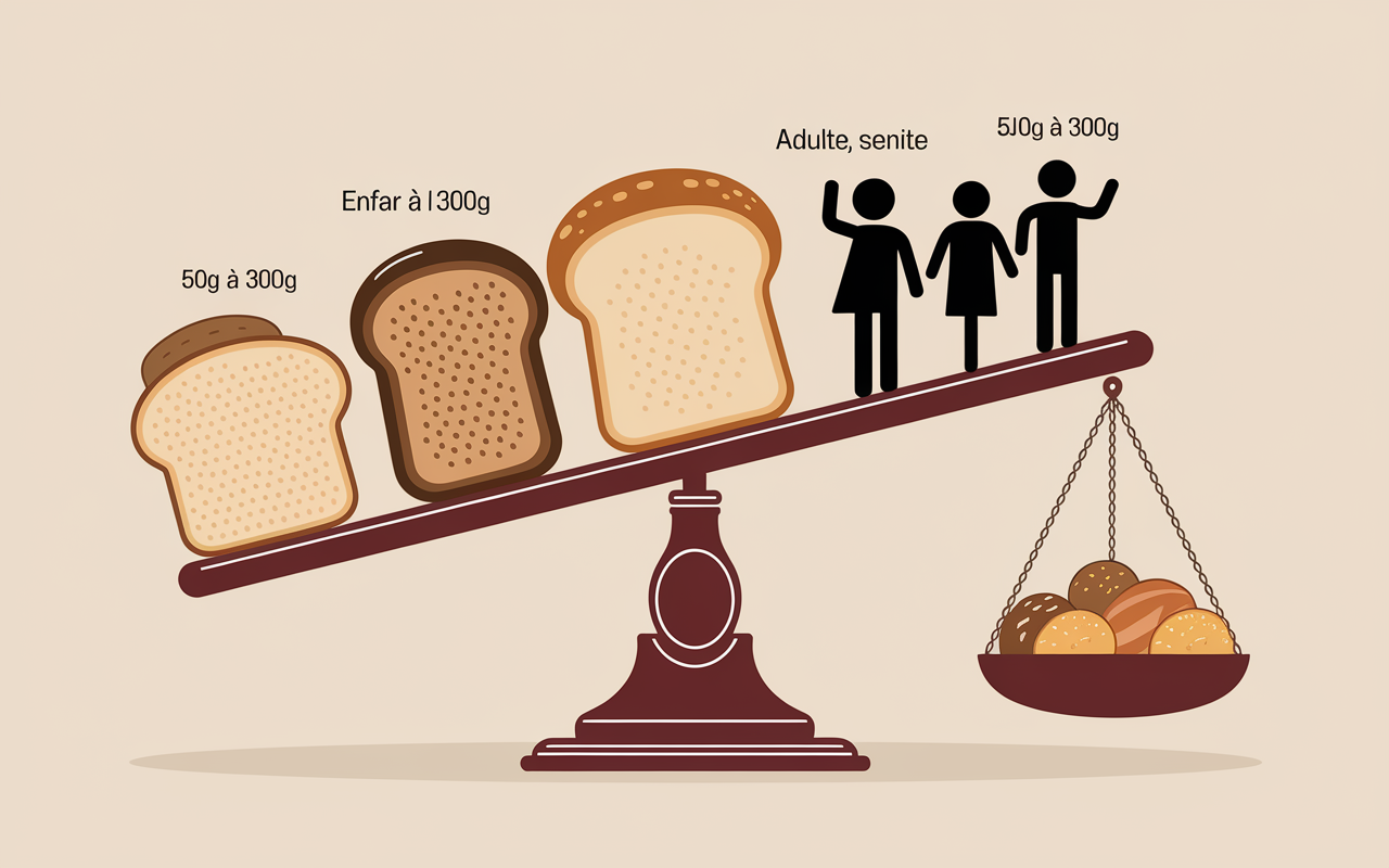 Tranches de pain par profil sur balance de cuisine