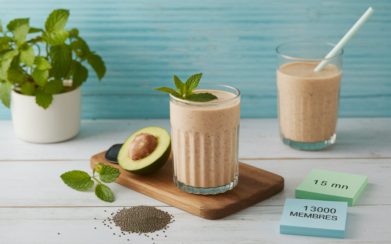 recette express ventre degonfle smoothie chia menthe