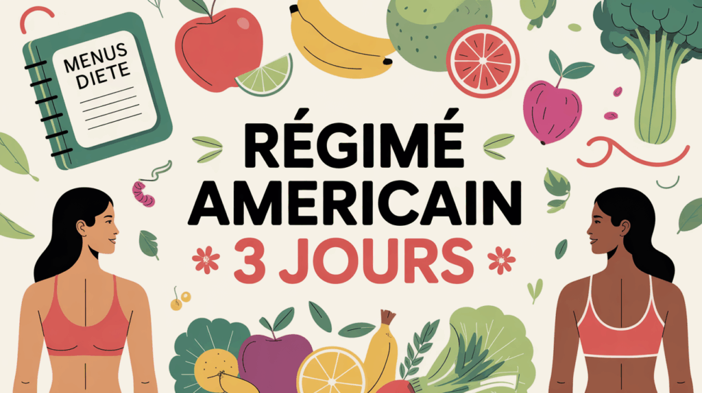 regime americain 3 jours illustration menu silhouette