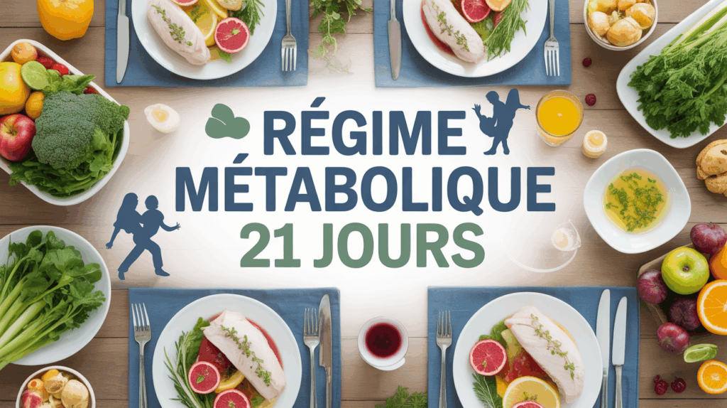 table repas regime metabolique 21 jours avec aliments sains