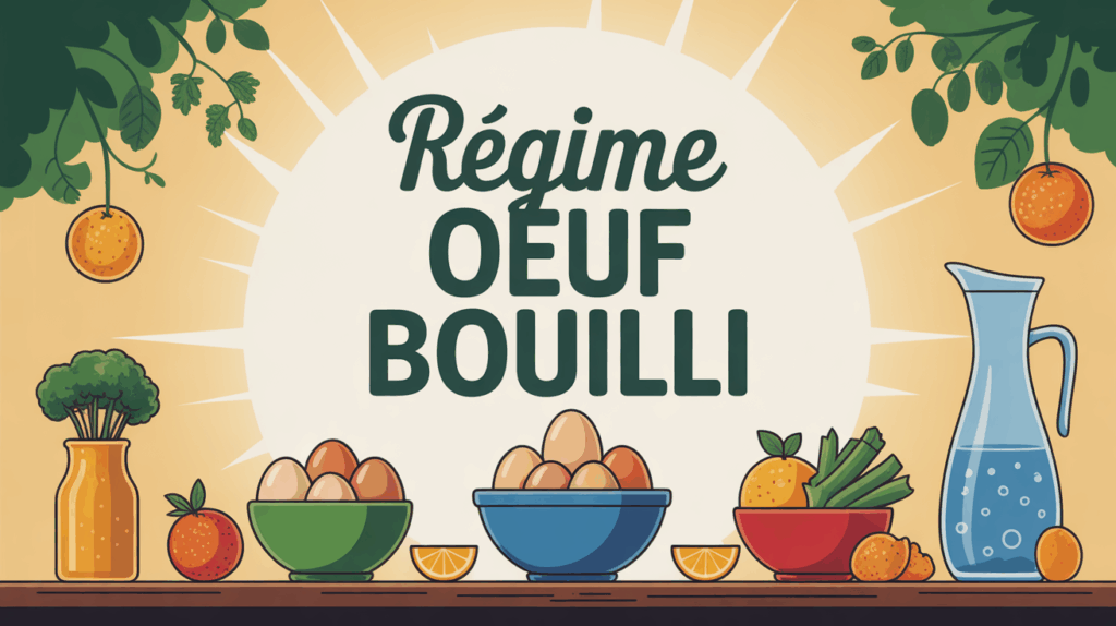 regime oeuf bouilli vue assiette oeufs legumes
