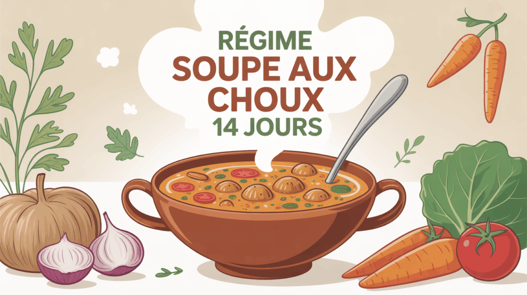 Assiette soupe aux choux, legumes frais, regime soupe 14 jours