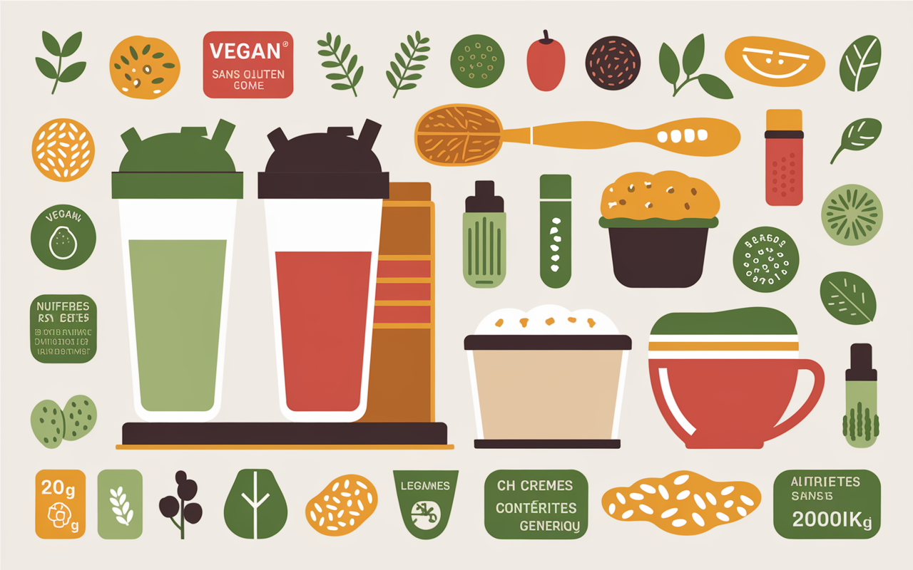 formats substitut de repas proteine barres shakers soupes cremes icones vegan gluten calories