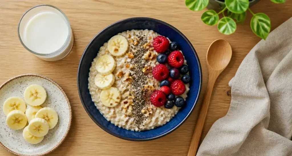 Porridge banane-yaourt : petit dej équilibré recette